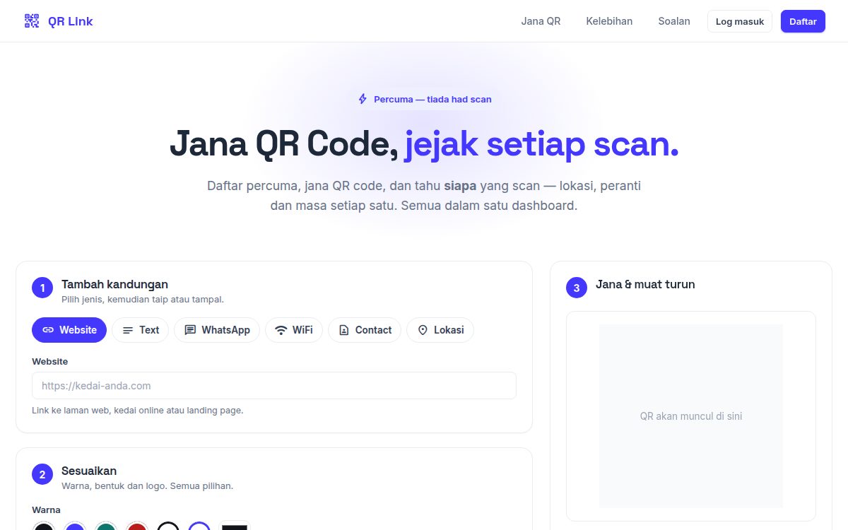 QRTheGo — tangkapan skrin laman sebenar